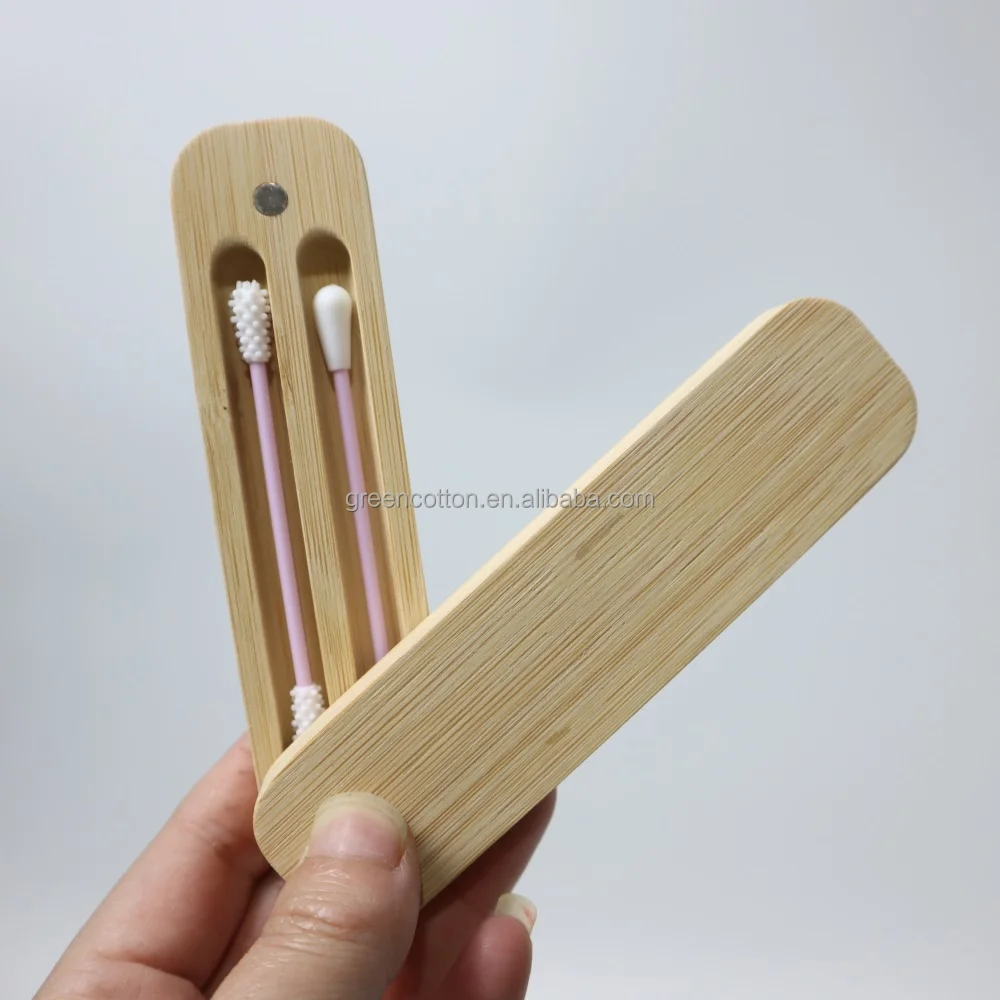 Многоразовые силиконовые ватные палочки Qtips в БАМБУКОВОМ