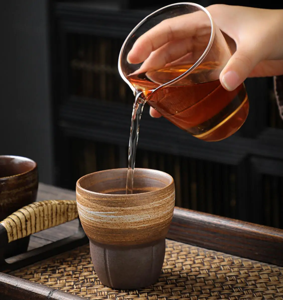 Hot Selling New Designs Tableware Arabic Retro Stoneware Matte Ceramic Clay Coffee Water Cup