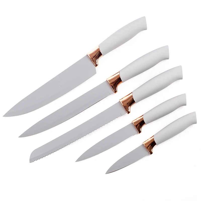 New design set of kitchen equipment accessories 19pcs grey silicone utensil kitchen knife with cutting board kitchen gadgets set