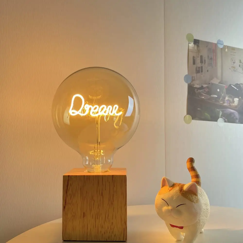 Design bulb Led G125 Dream Word Led Soft Flexible Filament bulb 4W 2200K 220V 120V 24V 12V E27 Letter Led Edison bulb