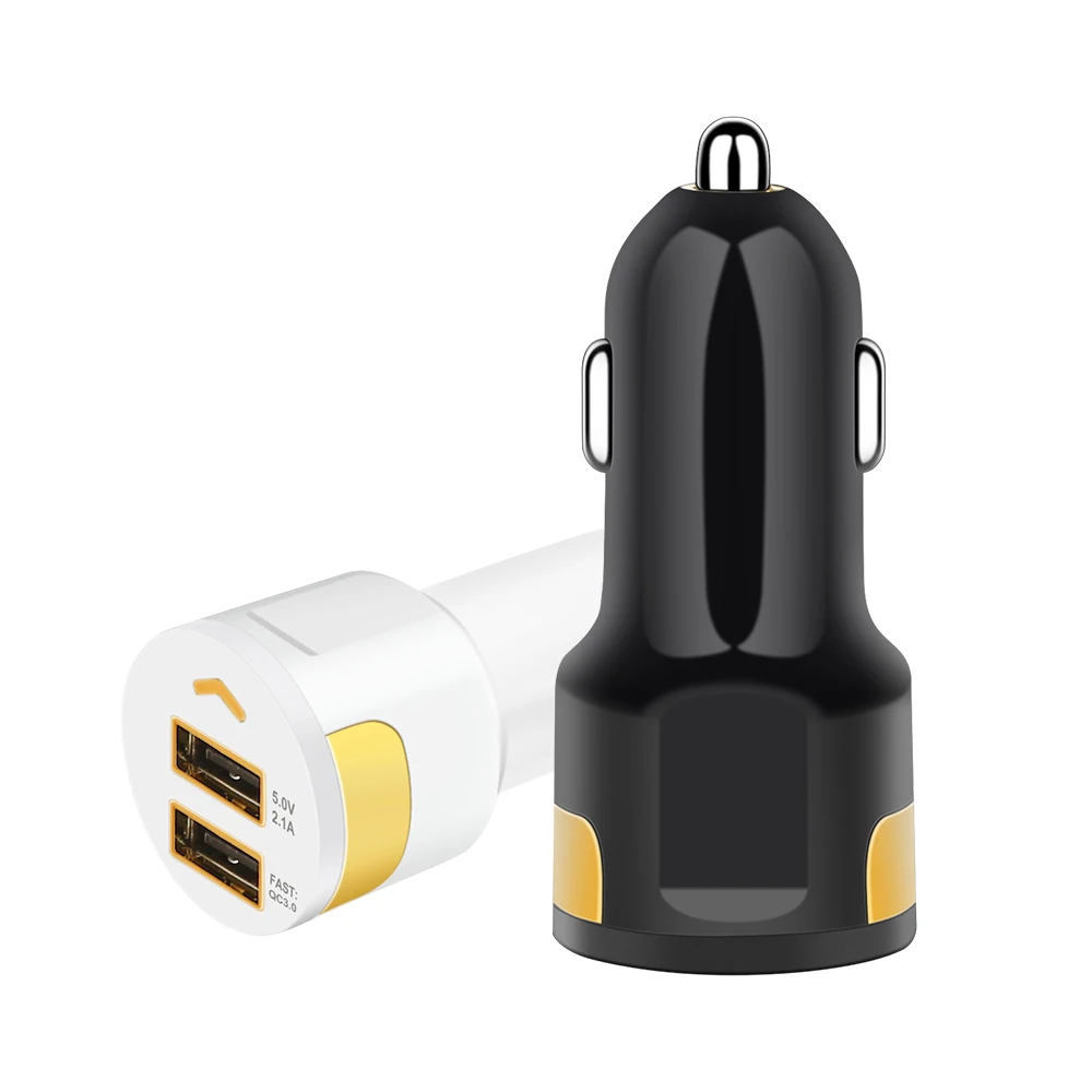 Universal Car Charger 12-24v/5a Fast Charging Dual Usb And Qc 30 Car Charger 2.1a