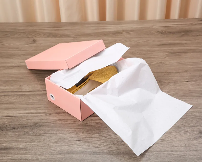 Custom Logo Folding Kraft Paper Packaging Empty Cardboard Shoes Box Square Storage Box for Sneakers Boots