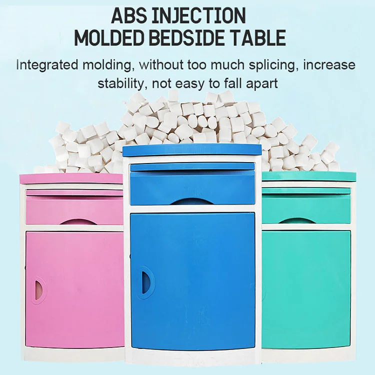 Factory price hospital Furniture abs design medical plastic bedside bed side storage lockers cabinets