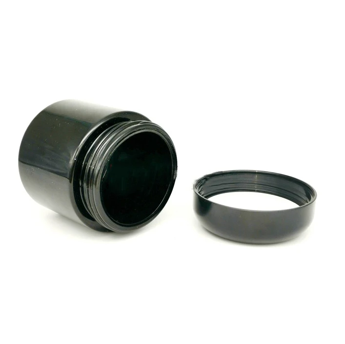 Best Selling 5ml 10ml 15ml 30ml 60ml 120ml 250ml Matte Black Glass Cosmetic Jar UV Protection Round Glass Jar