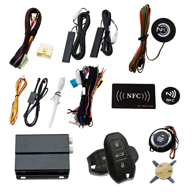 Wholesale OVI Car Alarms: PKE Keyless Entry Push-Button Start Engine Alarm System with NFC Lock/Unlock, Fit for Peugeot Cars