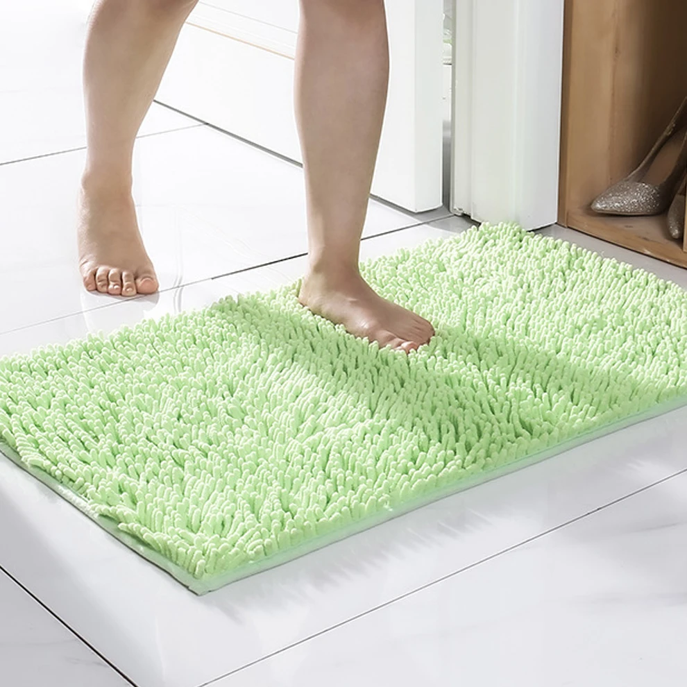 (CHAKME) custom bath mat chenille noodles chenilles rug antislip shower mat 850 gsm