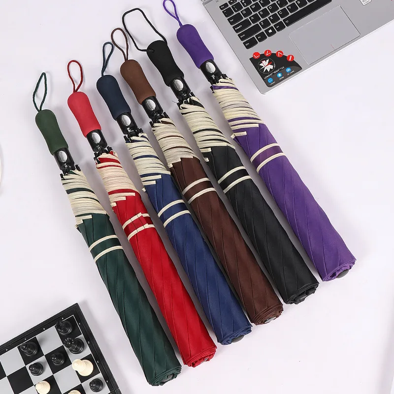 FINE OCEAN Large Size 2-folding Rainy Long Handle Umbrella Men Gift Automatic Umbrella Oversize Golf Business Umbrella