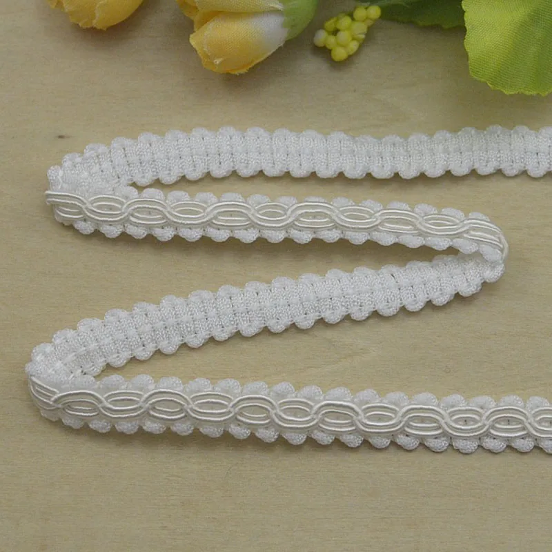 DIY Knitted Braid White Black Lace Ribbon Crocheted Sewing Decoration Double 8-type 1cm Wide Braided Polyester Lace Trim Gold