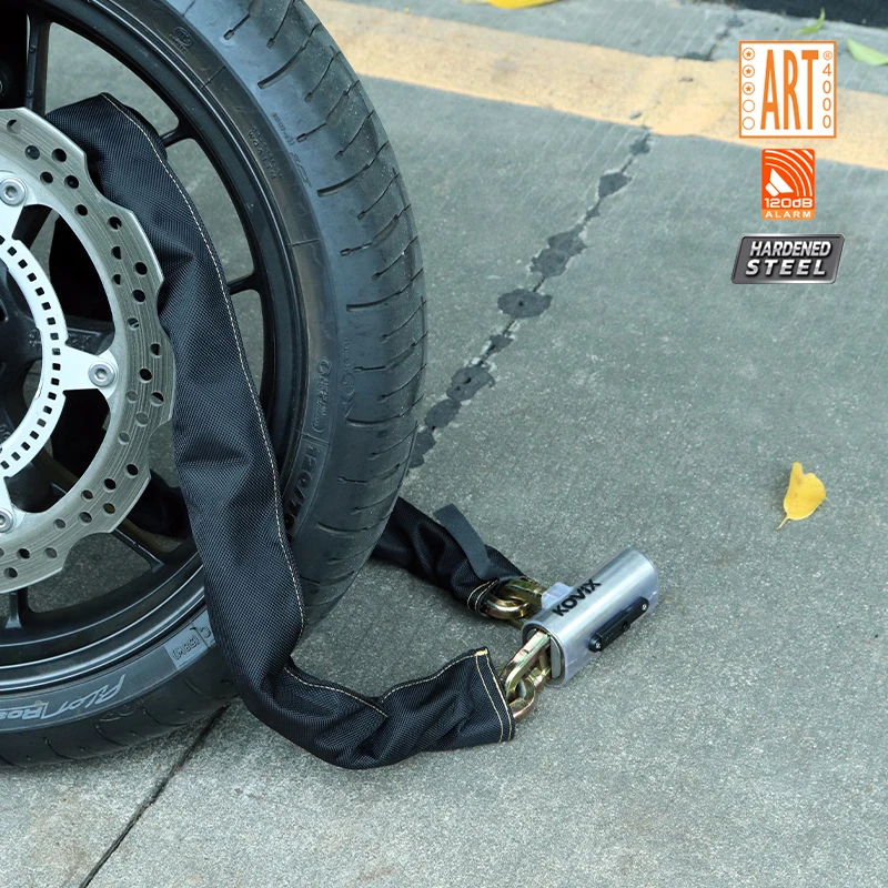 120Db Alarm Anti Theft Security Bicycle Chain lock 12mm reinforced hardened Smart motorcycle chain lock