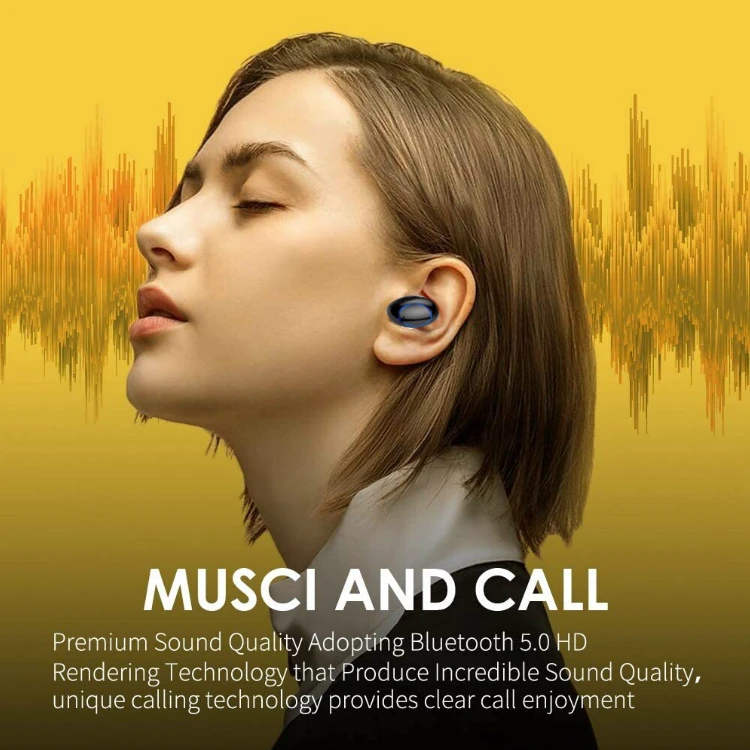  Беспроводные наушники Blutooth с защитой от пота черные TWS уровнем Bluetooth дисплеем под 400 градусов