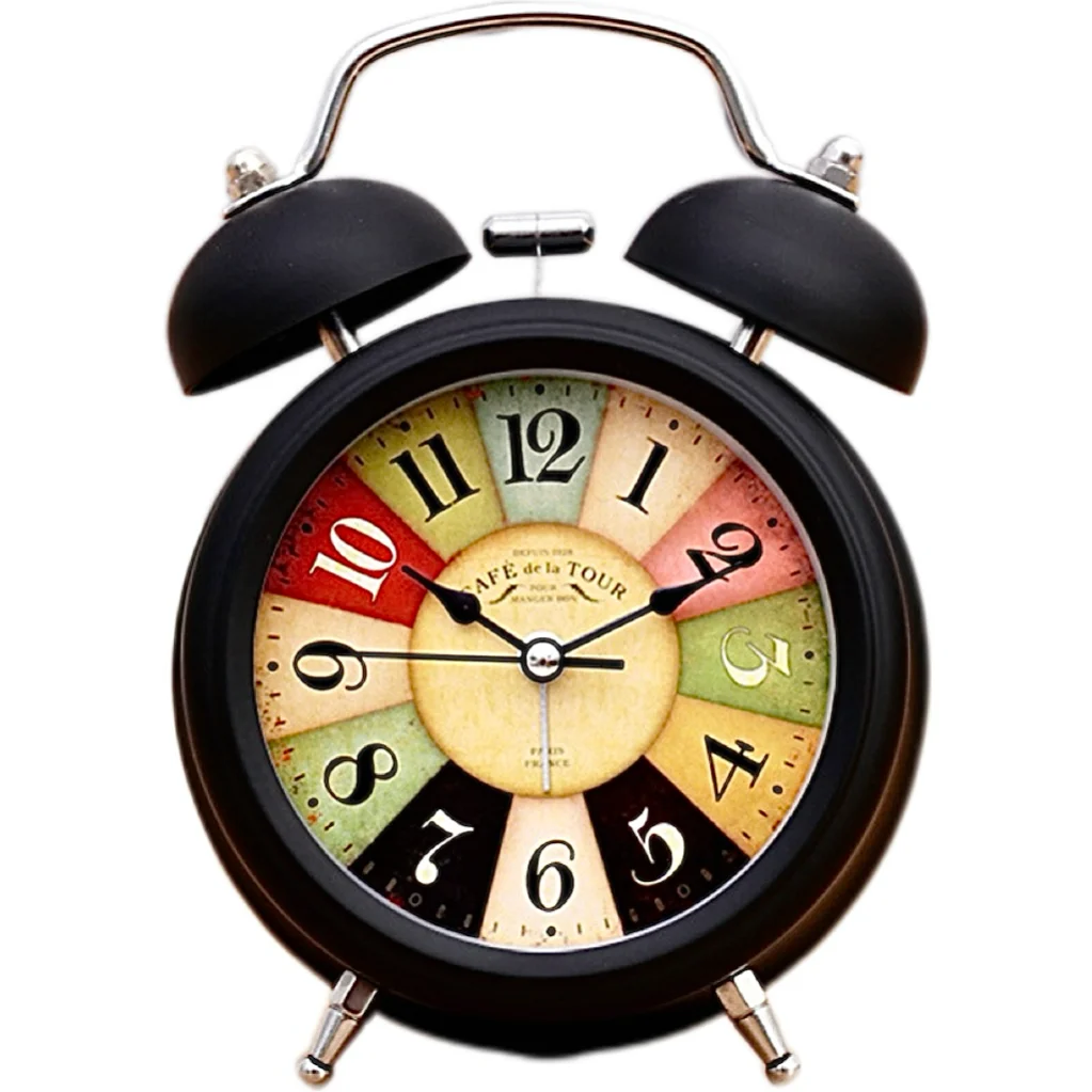 alarm clock with night light Portable wake up  popular clock   Meta l Real Desk  Bell Rin g  Clock  Portable popular Store Gifts