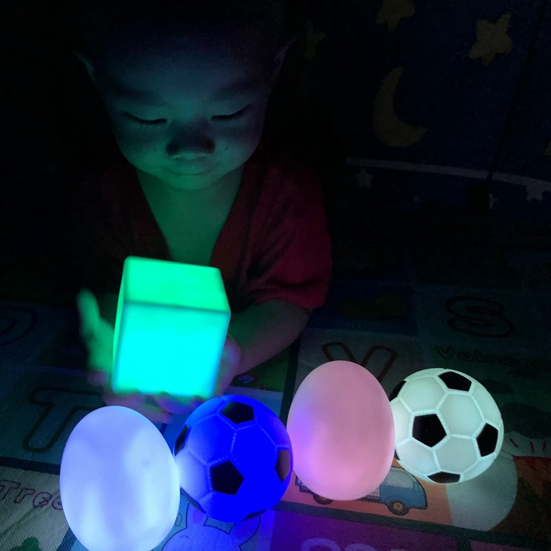 since 1985 J&R sensory light up LED PVC luminous toy egg light Battery Operated night light for Kids