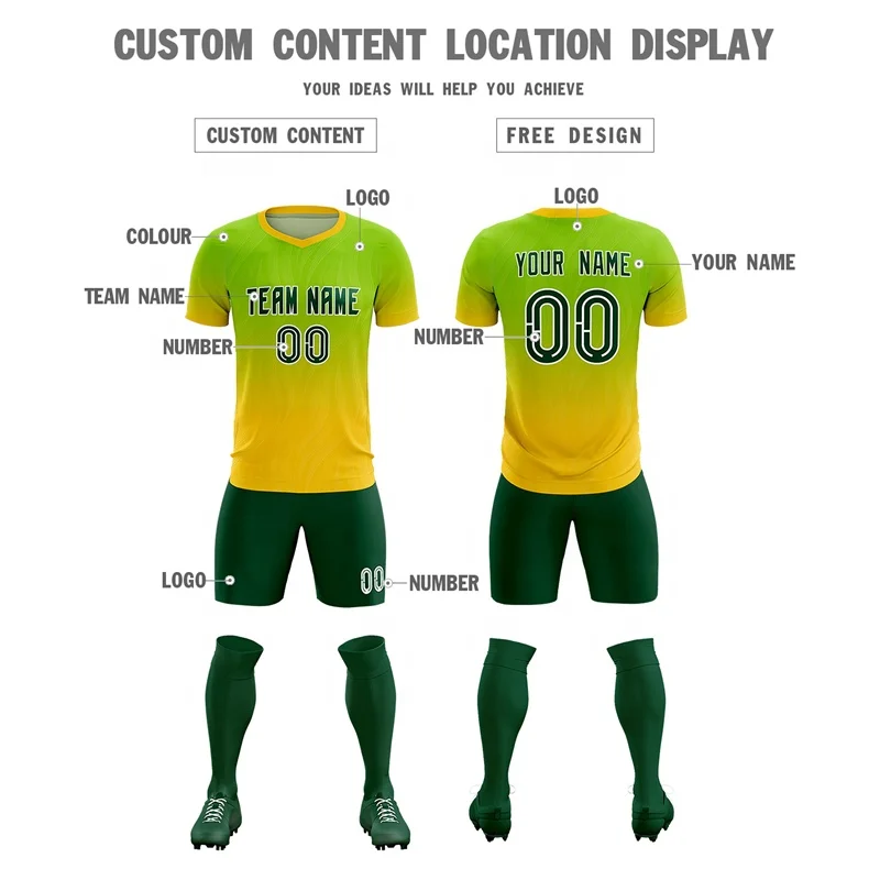 High Quality Custom Sublimated Soccer Jersey Set Adult Kids Football Jersey Wholesale Heat Transfer Design Youth Soccer Uniforms