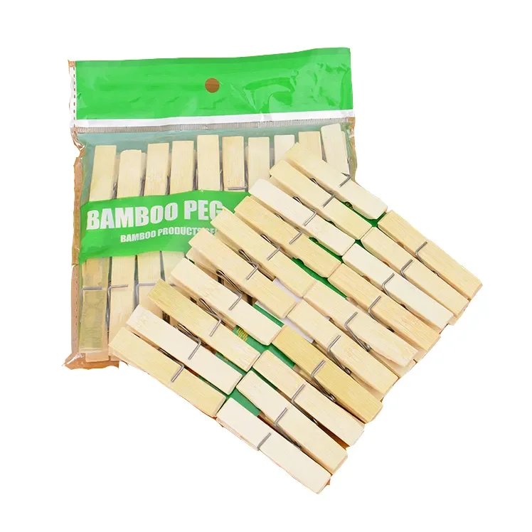 Factory bulk wood clothespins wholesale laundry large bamboo clip hanging craft wooden clothes pegs