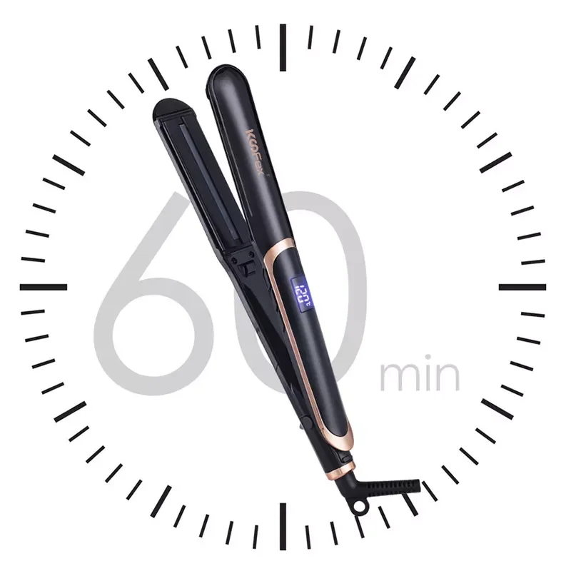 Flat Iron for Hair Ceramic Tourmaline 2 Inch Wide Infrared Hair Straightener with Digital Temperature