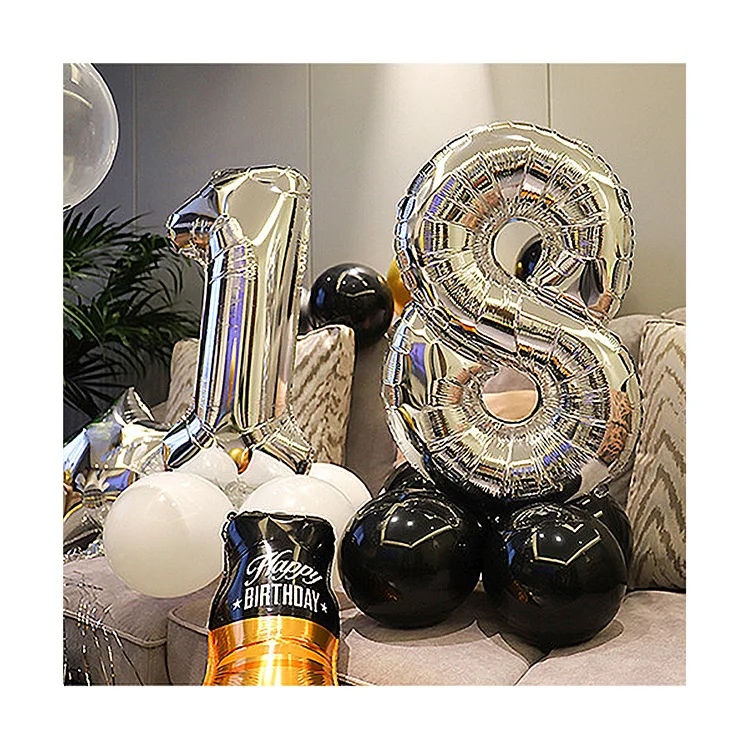 Birthday Balloons Party Decorations Set Gold Crown Helium Balloon for Girls and Boys 18th Birthday Party