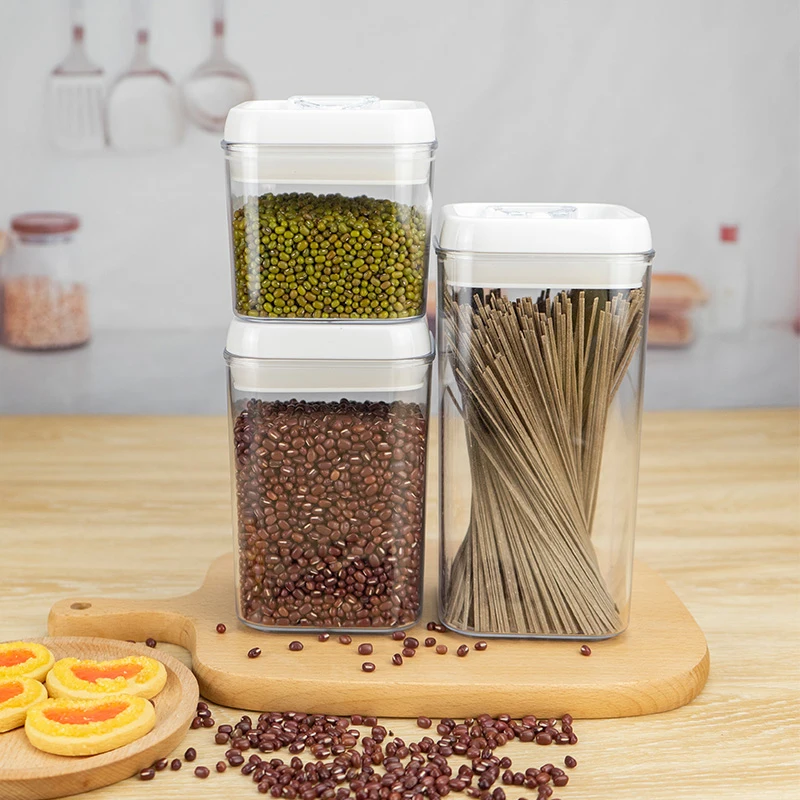 Kitchen Pantry Organization  Large Clear Plastic Canisters For Cereal Classification Airtight Food Storage Container