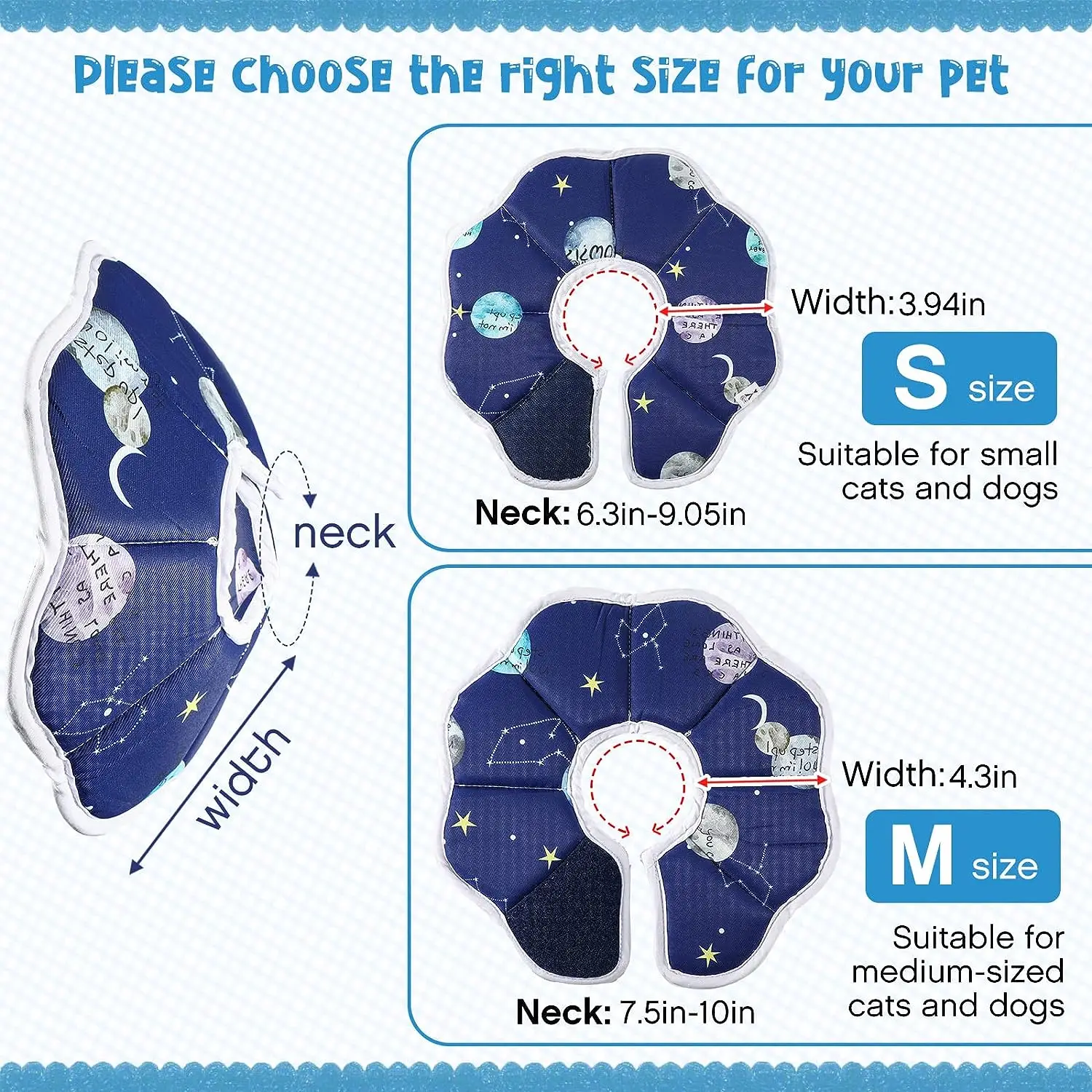 New pet  Elizabethan collar Soft cat collar Post-operation lick-resistant waterproof star cat collar