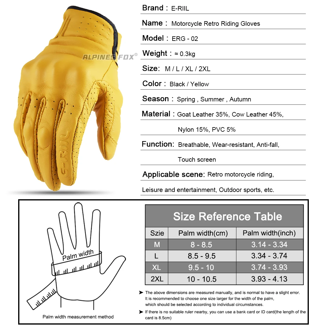 Retro Leather Motorcycle Gloves Motocross locomotive Guantes Men Women Motorbike Racing Gloves off-road MX MTB DH Cycling Luvas