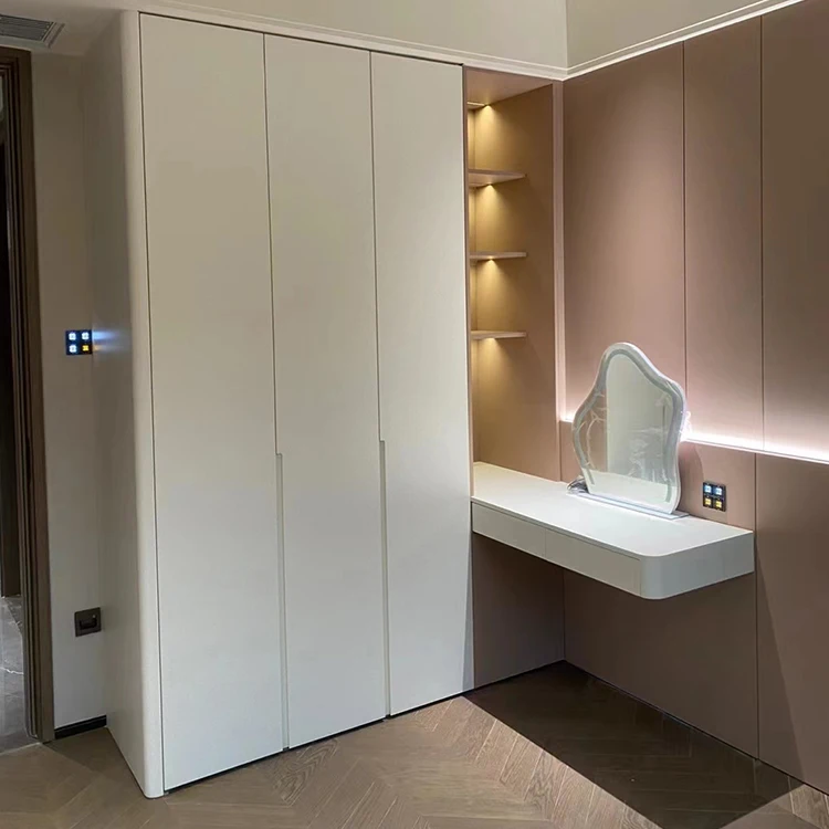 High End Export Wooden Wardrobe Bedroom Furniture Closet Fabric Price Wooden Bed Wardrobe