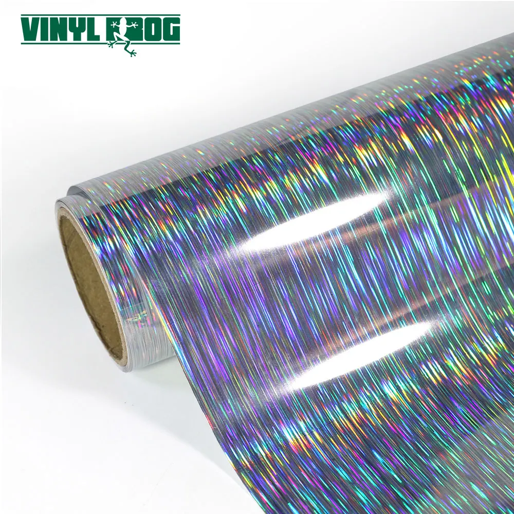 Manufacturer Wholesale Brushed Holographic Silver Permanent Self- Adhesive Cutting Vinyl Paper Rolls For Plotter Craft