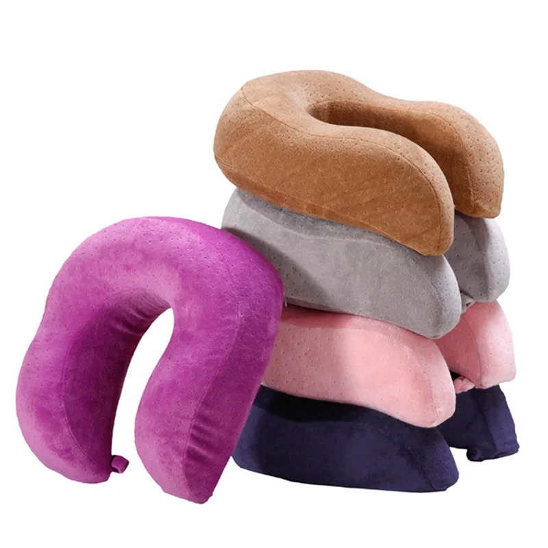 Slow-Rebound Cheap U-Shaped Neck Pillow Portable Air Travel Car Neck Pillow