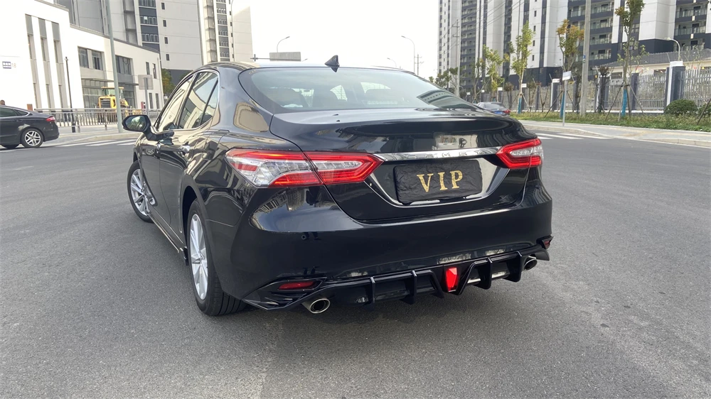 High Quality Rear bumper lip for TOYOTA CAMRY 2018-2021 gloss black diffuser spoiler car