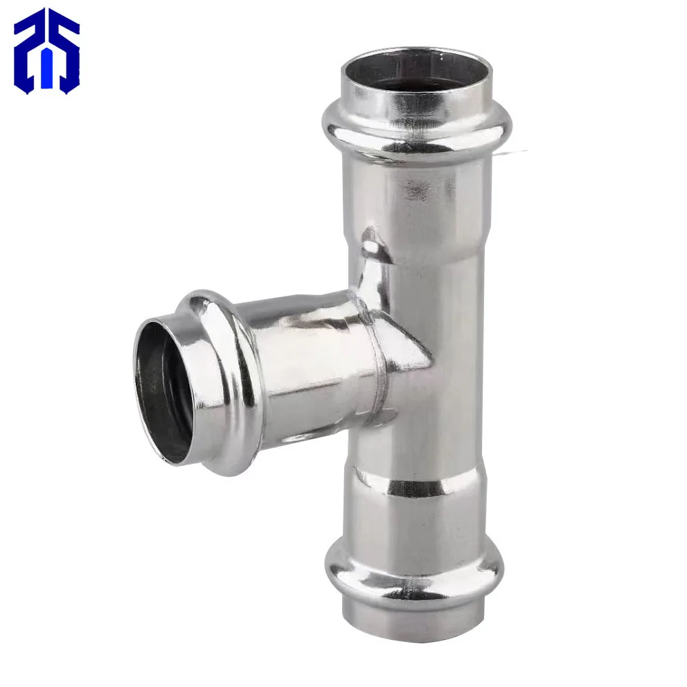 Crimping Tee Connectors Accessories Clamps Built-in Sealing Rubber Ring For 304 Stainless Steel Pipe Connection