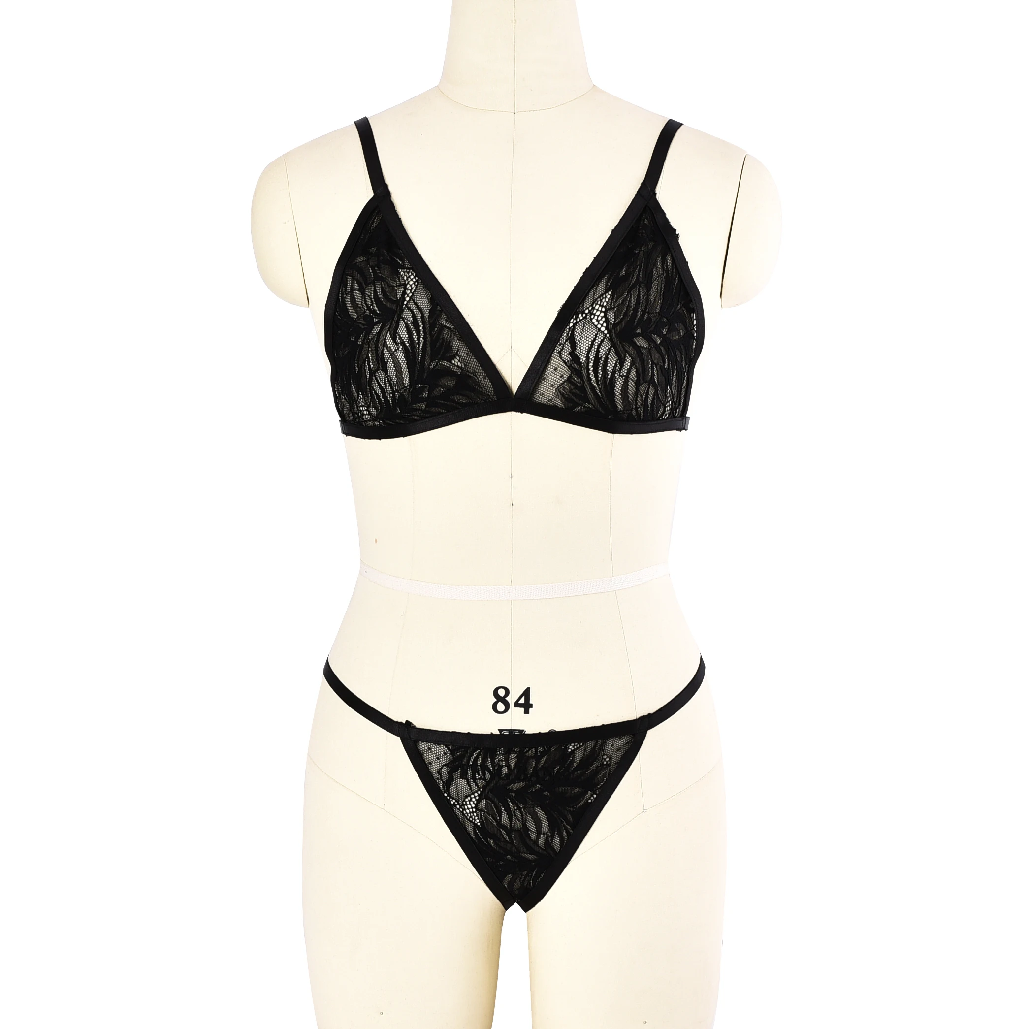 Japanese and Korean mature women Transparent sexy lace lingerie set Fashionable lingerie suit N0206