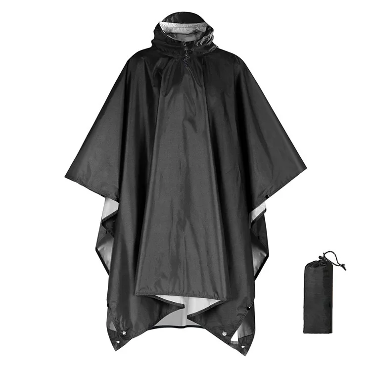 Factory Direct Sales 3in1 polyester material hooded long poncho raincoat long raincoats for men heavy duty long raincoat
