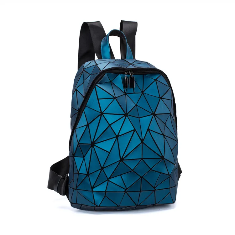 Women reflective Backpack For School Style Leather Bag For College Simple Design Luminous Flash bag