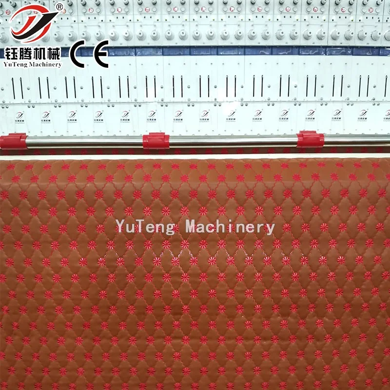 High speed multi head quilting embroidery machine