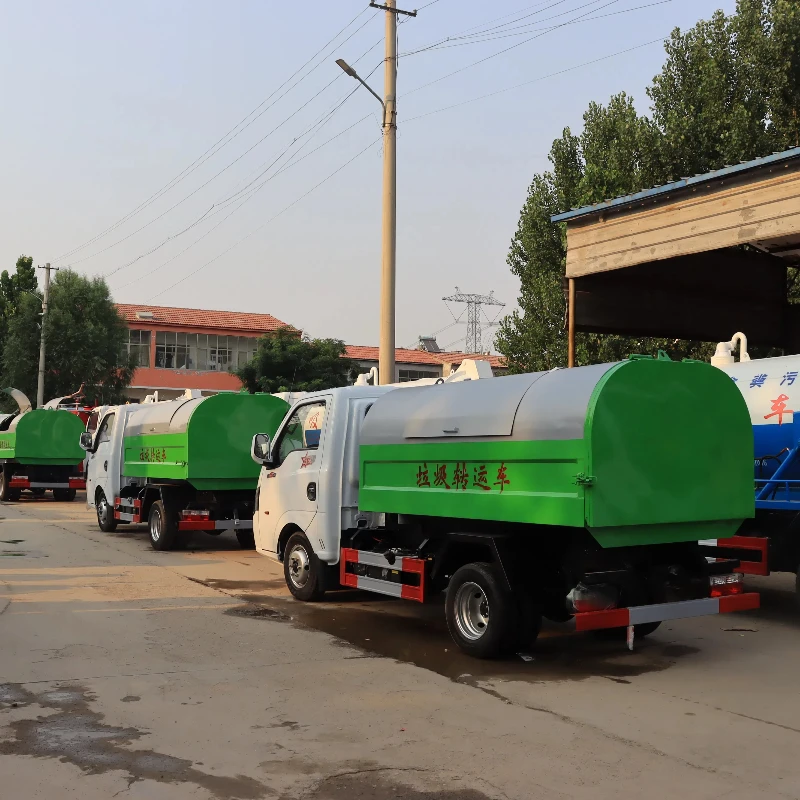Fecal waste transfer vehicle, 2-ton dehydrated fecal cleaning vehicle, fully enclosed fecal transport vehicle