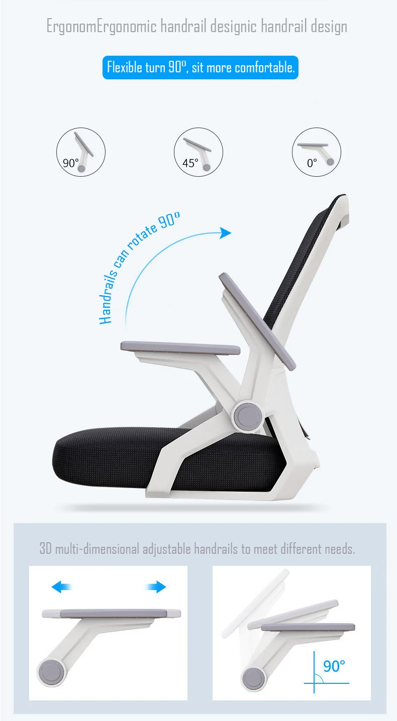 2022 Cheap home modern white foldable leather executive mesh ergonomic office chairs (new) with wheels