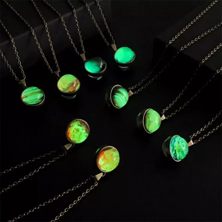 Fashion Jewelry Gift Necklace Vintage  Planet Glass Ball Pendant Necklace  for Women