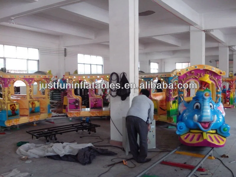 Lovely kids electric train amusement park electric train rides electric track train for sale Customized 4 Carriages 14 Seats