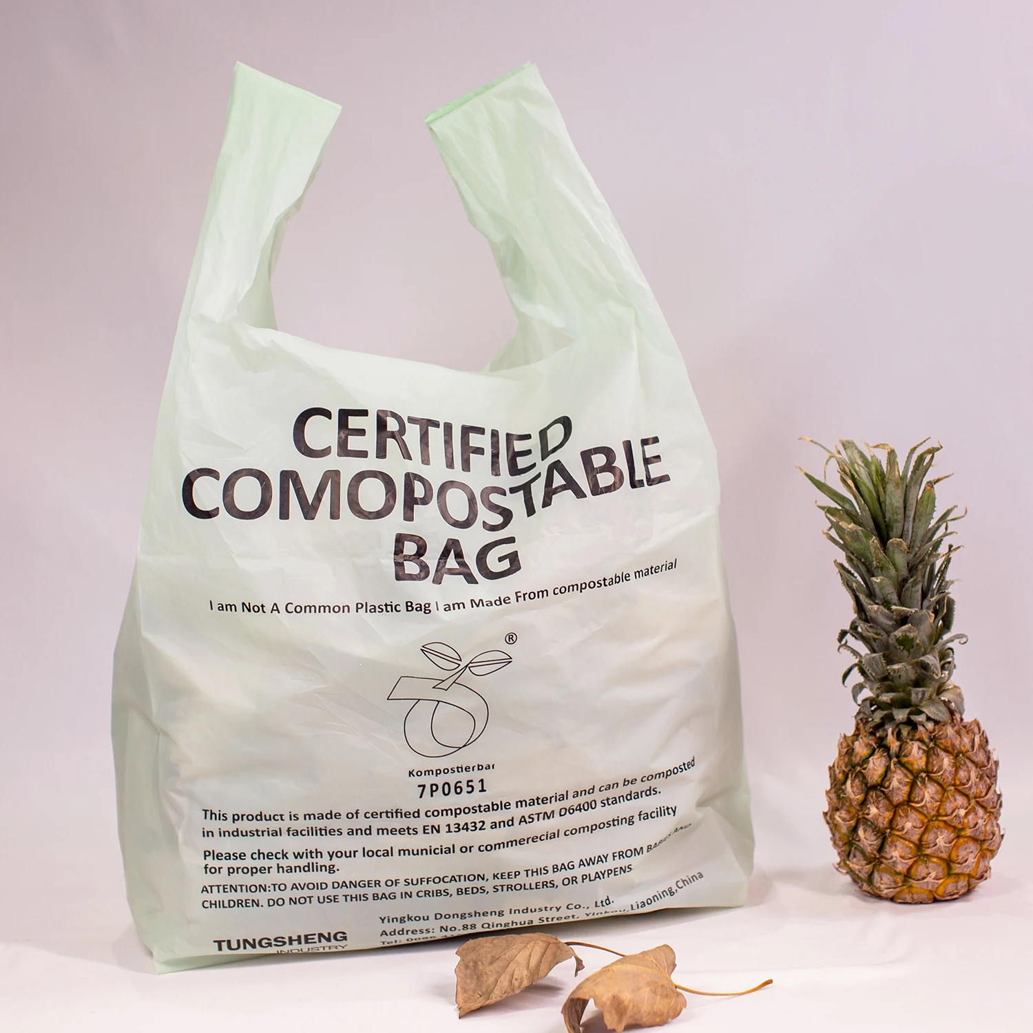 Wholesale High-Quality Portable Customized Eco-friendly Bio Degradable Plastic T-shirt Bag Supermarket Shopping Packaging Bags