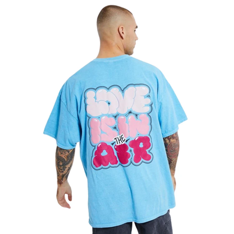 Custom drop shoulder foam Printed t shirt streetwear screen printing t-shirt Oversize Graphic 3d puff print t shirt Manufacturer