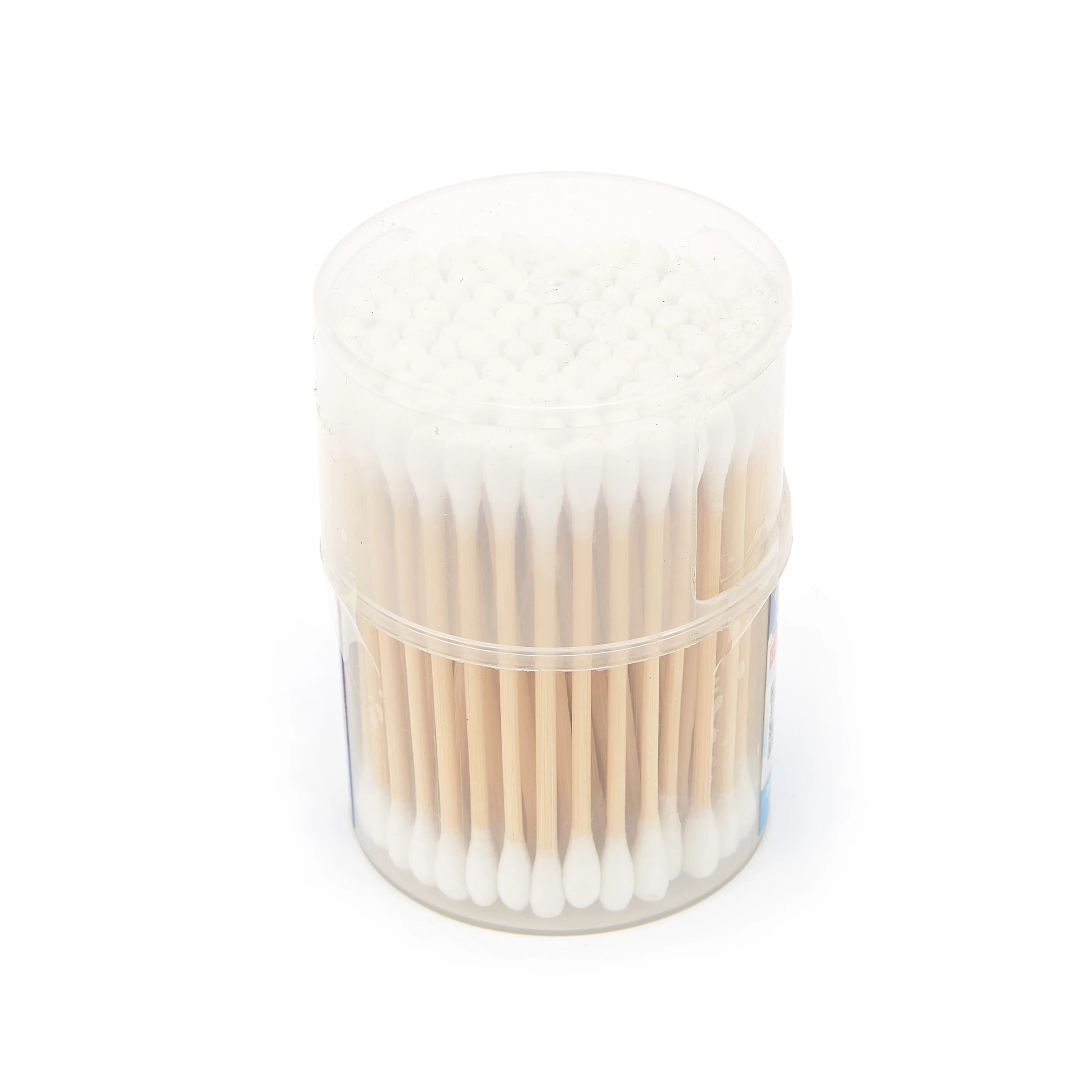 Custom Logo Double-headed Reusable Bamboo Ear Sticks with Bamboo Box Makeup Silicone Cotton Swabs Bamboo Silicone Ear buds