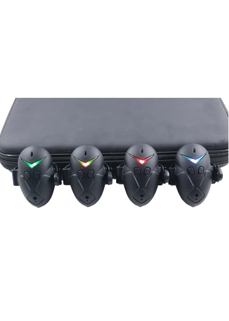 JZH-RF 5618 black 4+1 smart wireless high sensitive LED light fishing pole bite alarm indicator set for catching fish