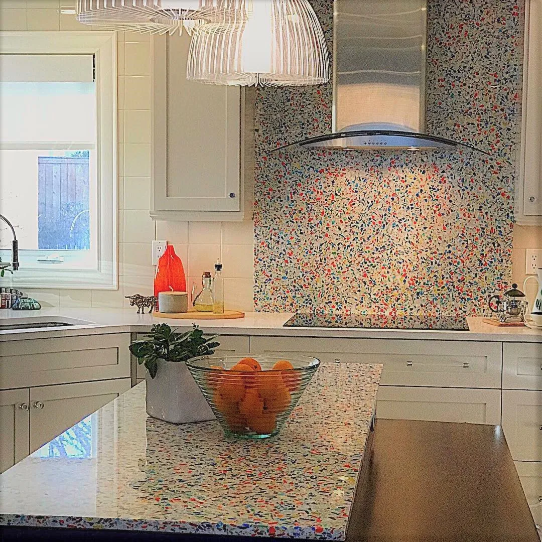 BOTON STONE Ruby Grain Terrazzo Stone Kitchen Countertop Ceramic Tiles Terrazzo Tiles Stone