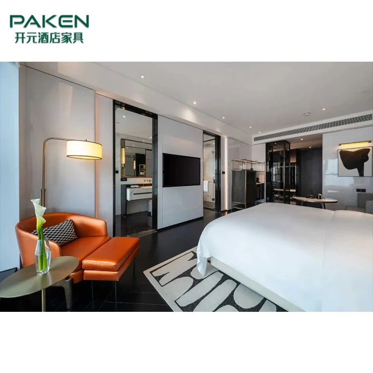 Modern 5 Star Hilton Complete Wooden King Size Bed Guest Room Furniture Hotel Bedroom Sets