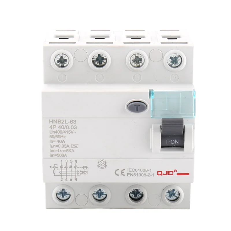 Электронные автоматические выключатели QJC MCB RCB RCBO RCD 4 p 4 полюс 6 КА 6 ка 10/16/20/32/40/50/63/80/100/125 Ампер 30 мА