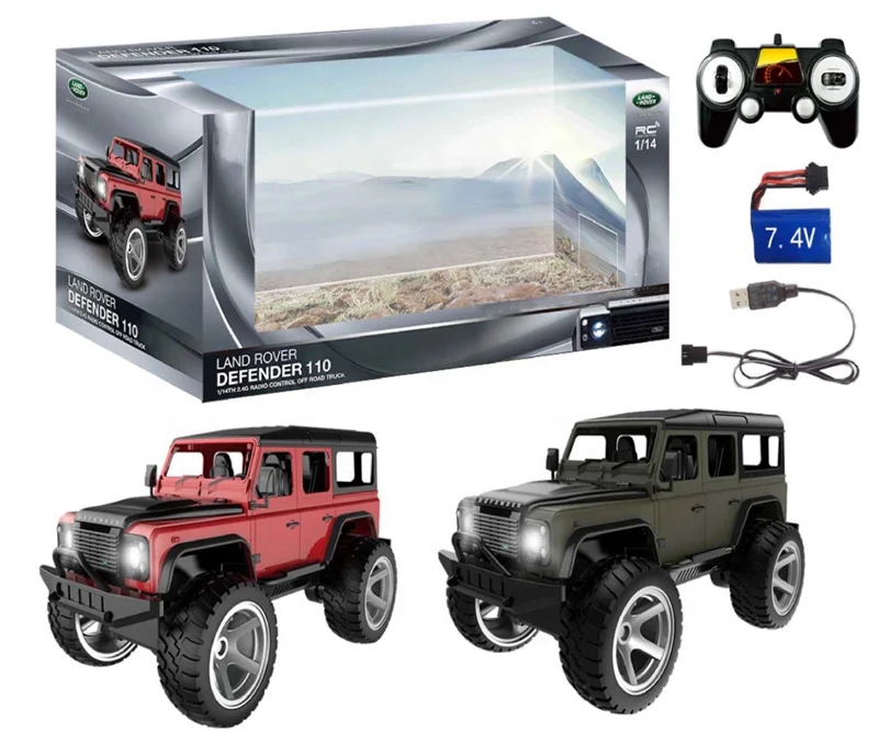 
RTS 1:14 2.4G 7.4V/500mAh Remote Control Land Rovers Defender Model Car With LED Lights Off Road Vehicle RC Car Toy Kids OEM ODM 
