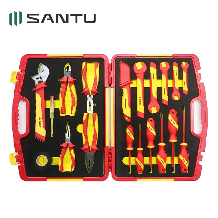 Santu 19 PCS G2030007 1000V VDE Electric Insulated Tools Electrician Plier Screwdriver Wrench Tool Set