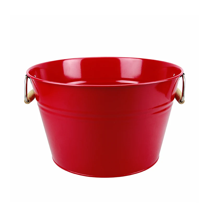 Factory Price  Galvanized Metal Bucket Colorful Printing KTV Beer Natural Alcoholic Beverages Ice Bucket Pails With Handle