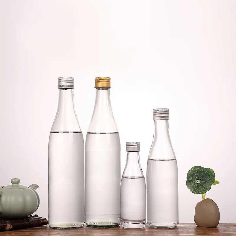 100 мл 250 500 индивидуальные печатные круглые пустые стеклянные бутылки с винтовыми крышками для напитков содовой водой