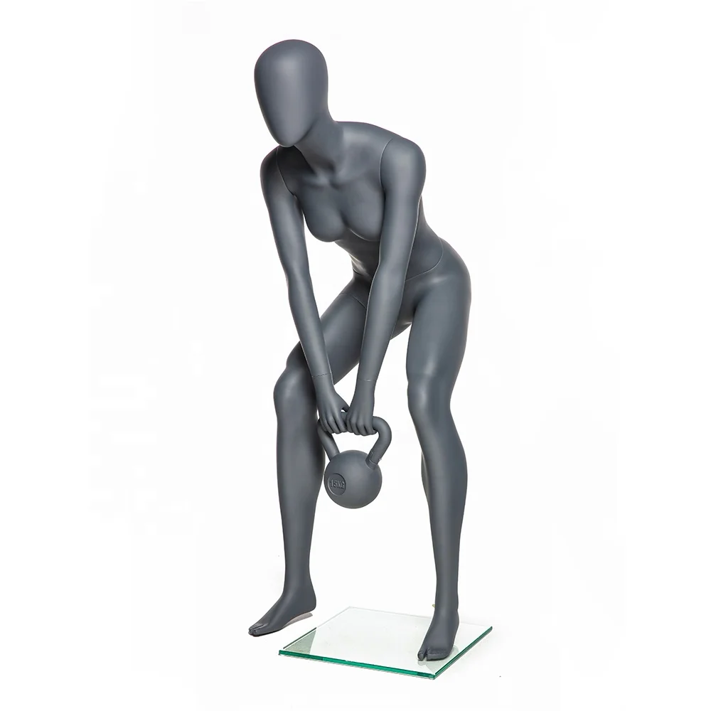 KBW-1 Full Body Wholesale Squatting Sports Mannequin Sporting Position Fiberglass Kettlebell Female Mannequin