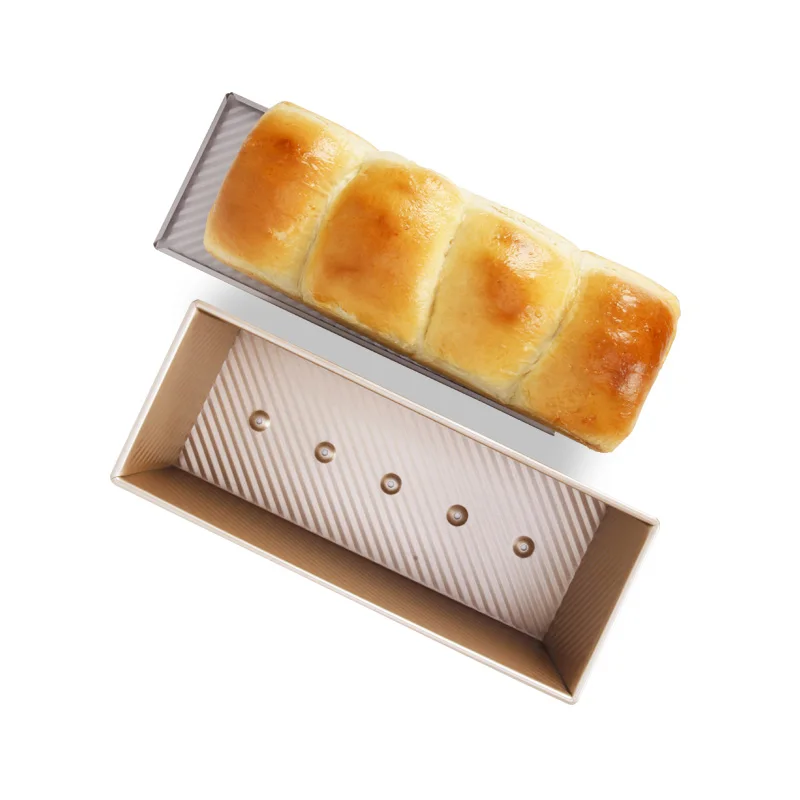 CHEFMADE Toast Mould Carbon Steel Metal Squre Nordic Ware Bake 1000G Loaf Bread Pan With Lid Non-Stick
