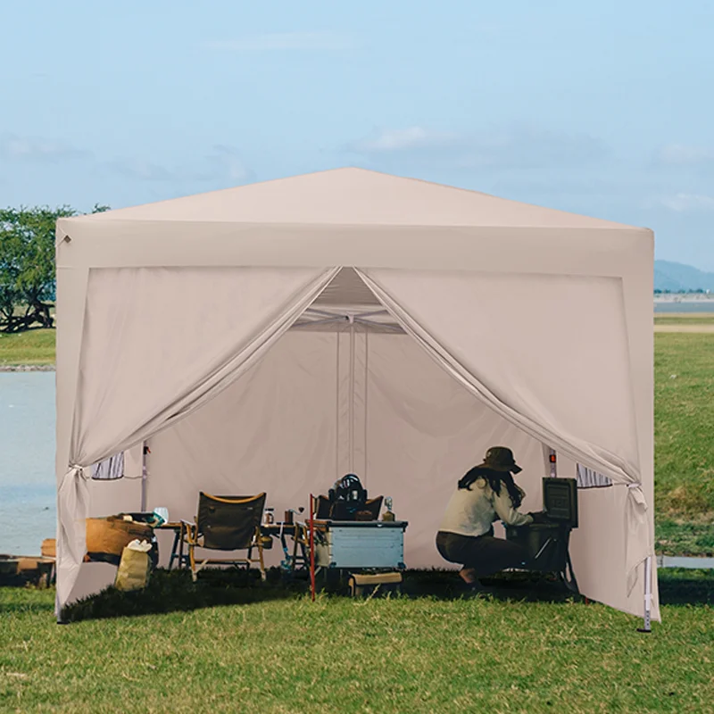 Factory custom outdoor windproof rain pentagon pergola camping fishing gazebo style big tent